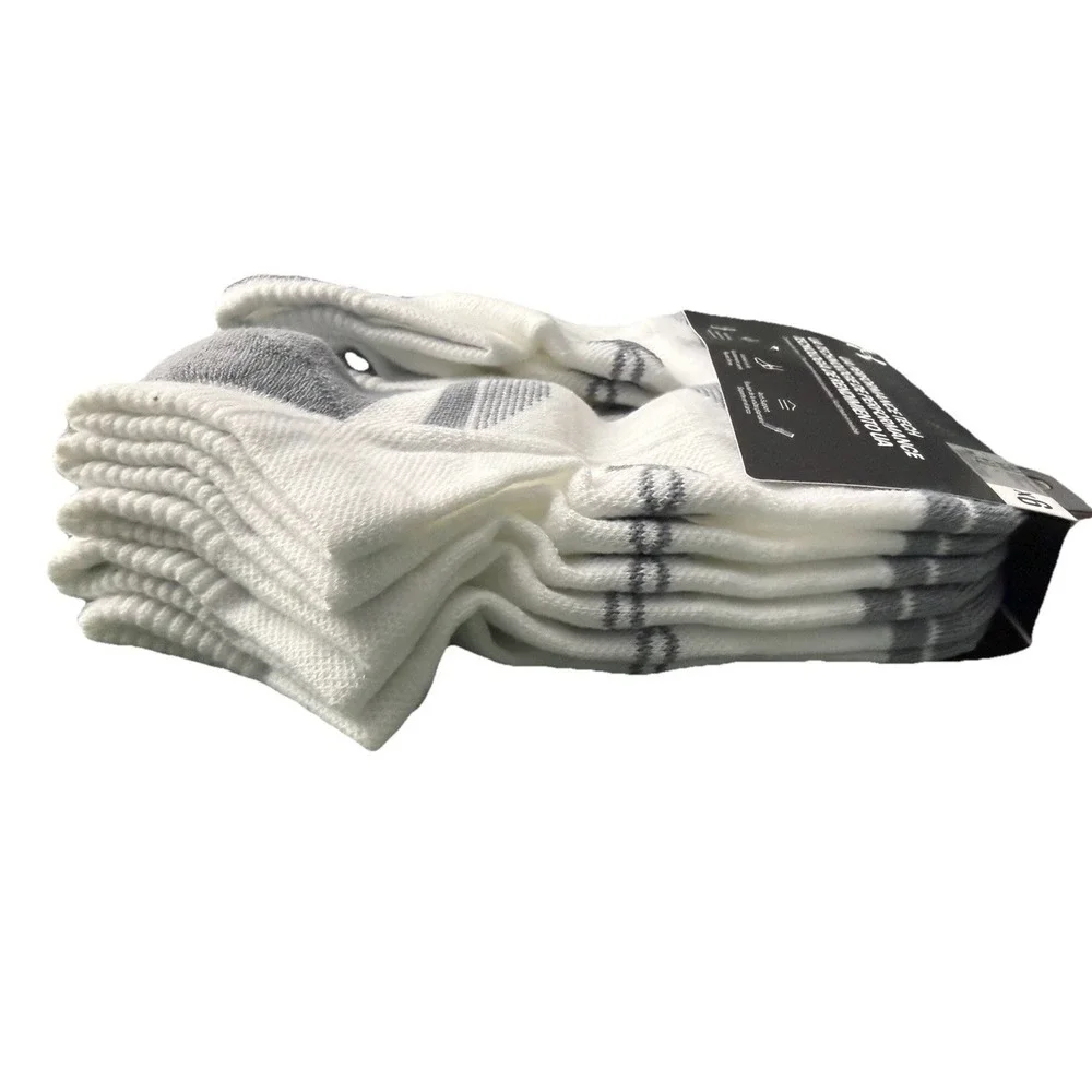 Under Armour Unisex's UA Performance Tech White/gray 6-Pack Low Cut Socks New